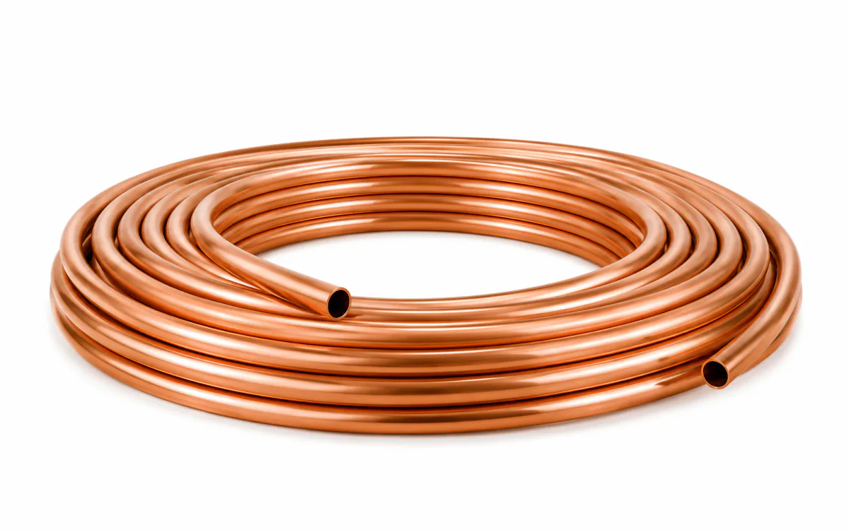 Imagen ilustrativa de caño de cobre flexible 1/2 pulgada enrollado