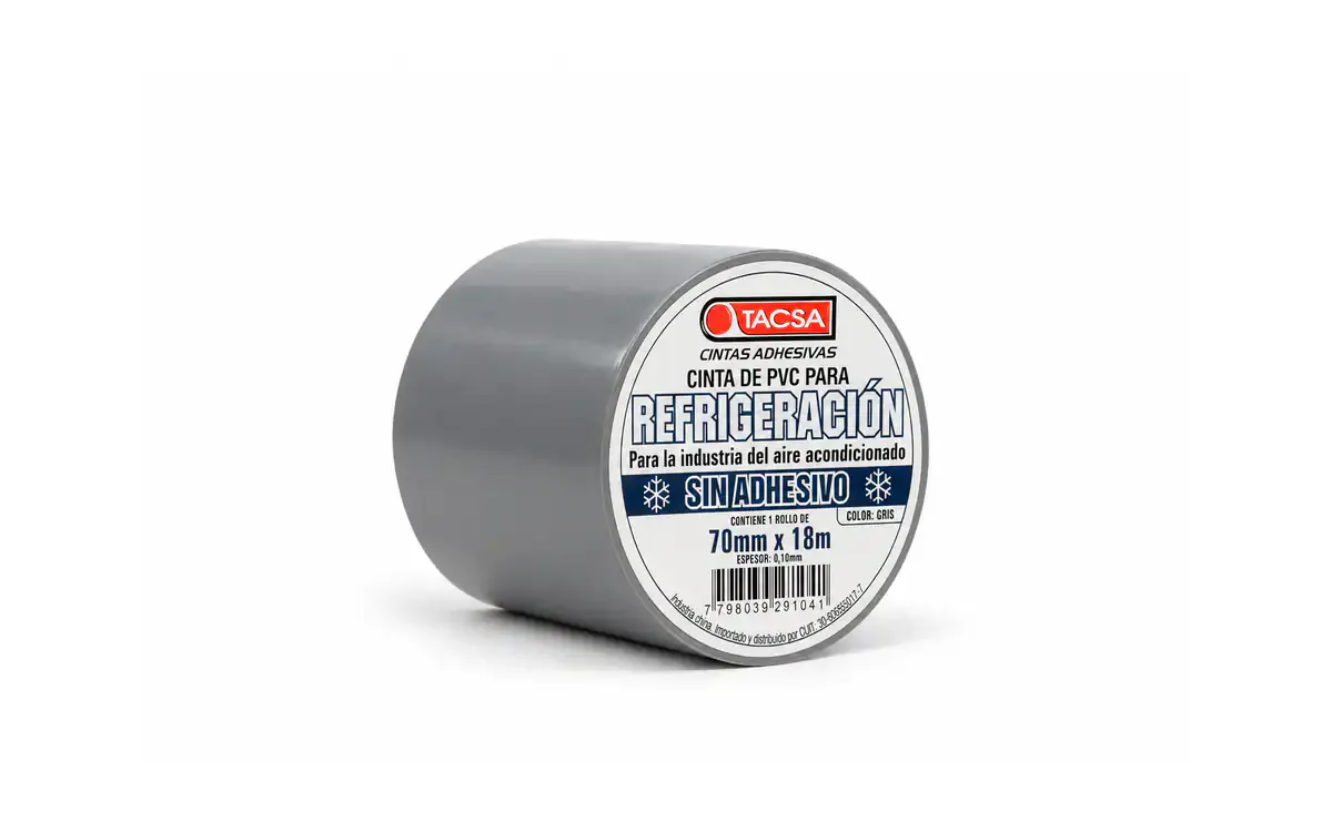 Cinta PVC Tacsa gris sin adhesivo
