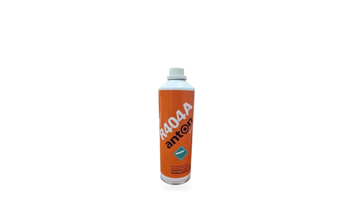 Lata Anton R-404A de 425 g sobre fondo blanco